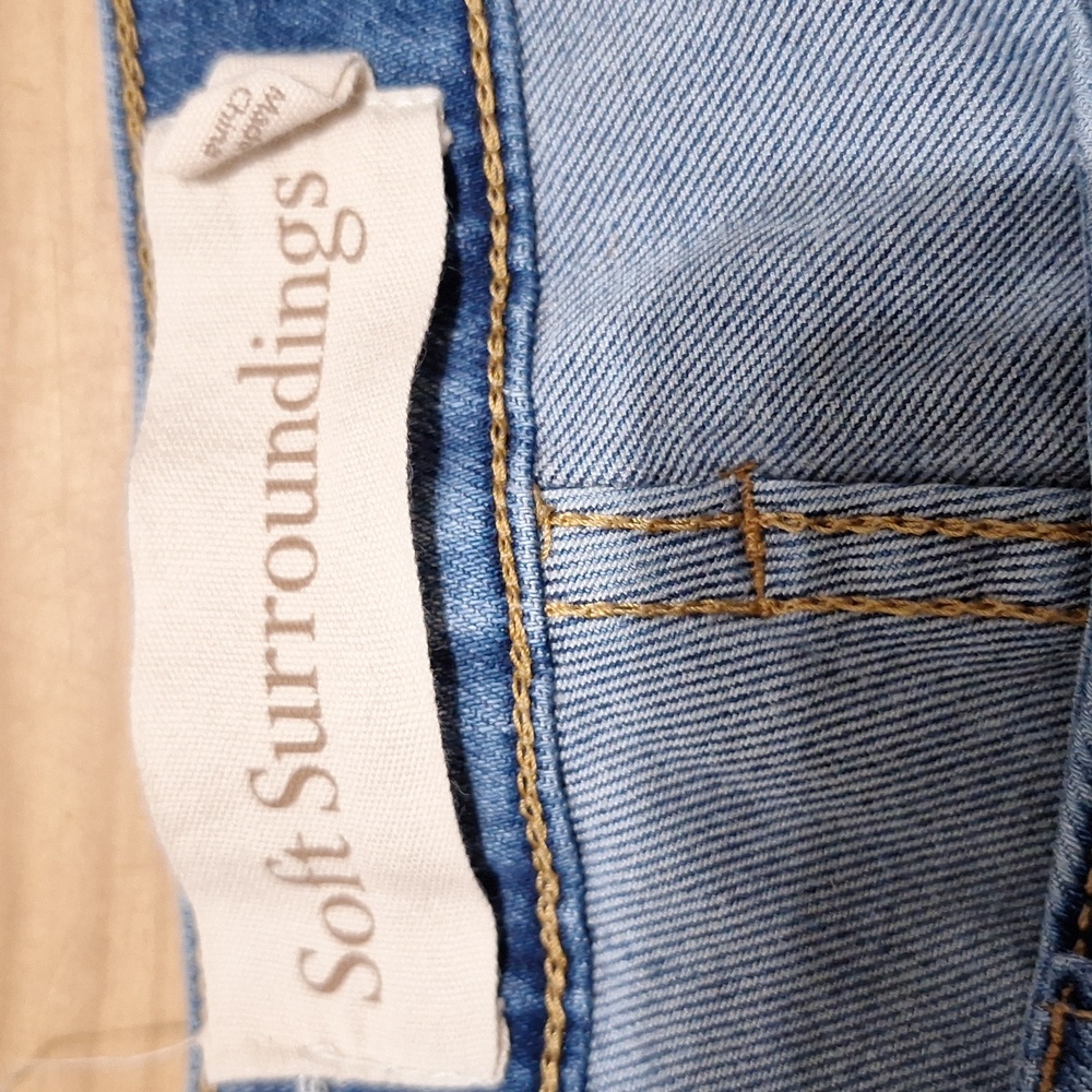 Soft Surroundings Denim Jeans size 14 Medium Wash Bootcut Stretch - Picture 5 of 5